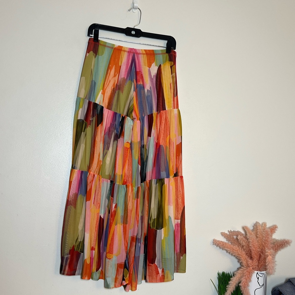 Petit Pois by Viviana G Sundown Tier Multicolor Wide Leg Pants Small